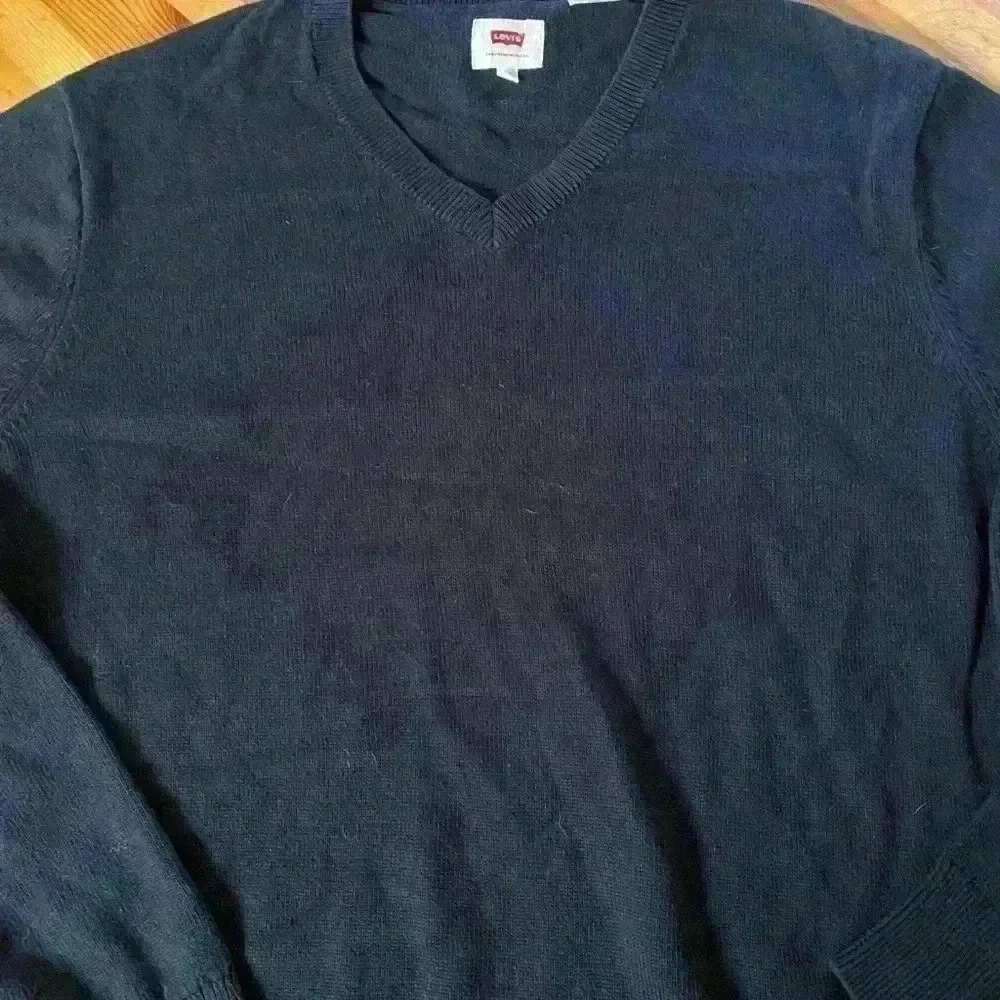 Levi’s V-Neck Sweater Cotton Mens L Black